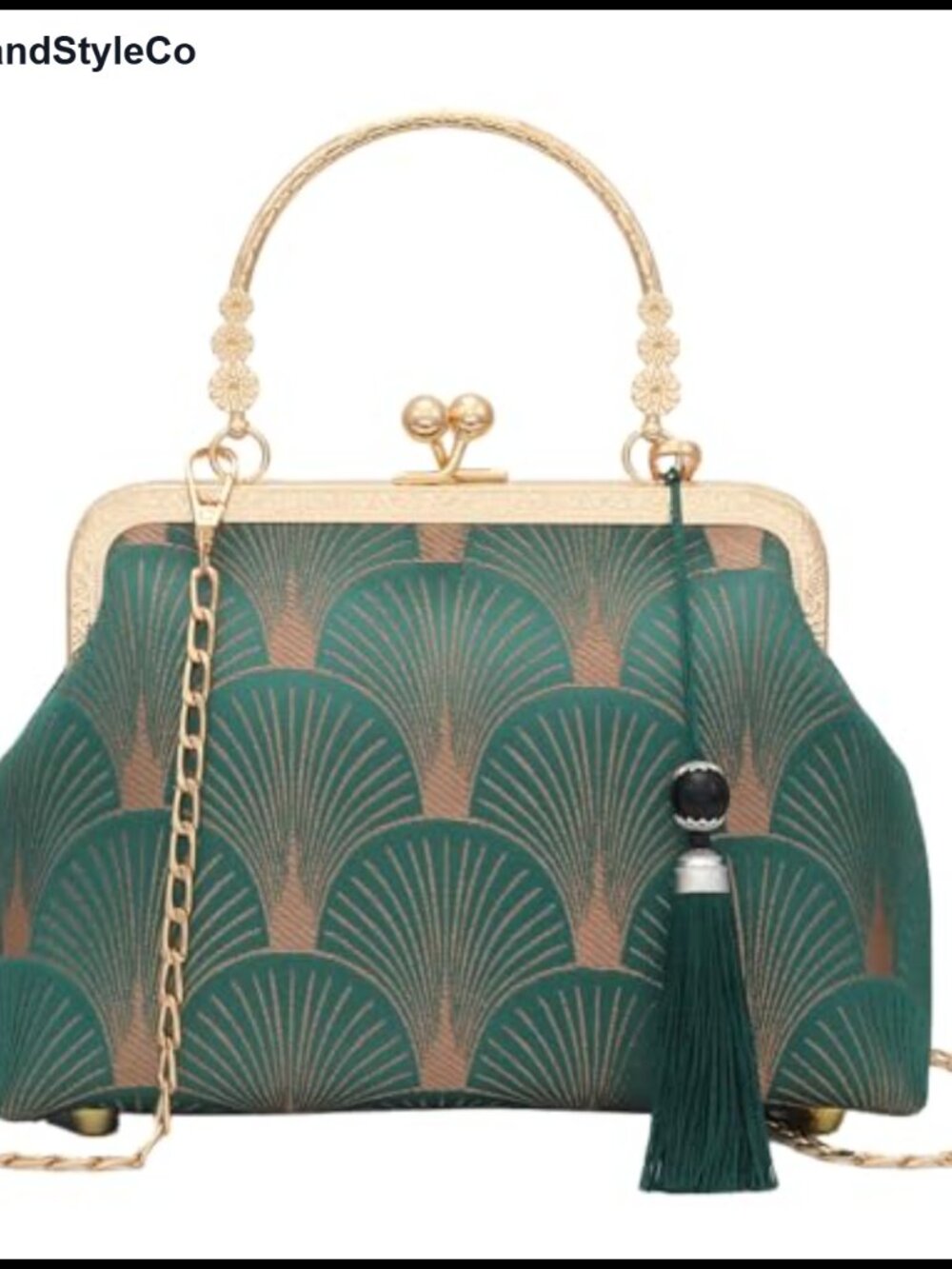 Chinese Style Crane Embroidered Jacquard Evening Bag Detachable Chain Clutch